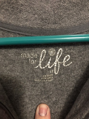 Made For Life grey fleece quarter zip women’s 1X - Picture 3 of 3