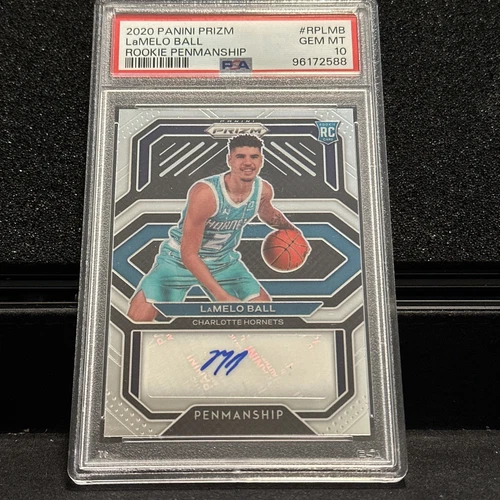2020 Panini Prizm Rookie Penmanship LaMelo Ball RC Auto PSA 10 #RPLMB 