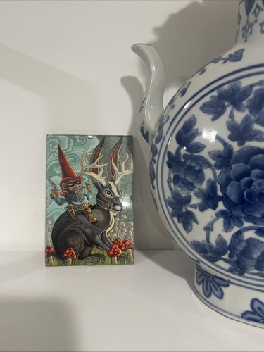 Robert Tatum The Gnomo Ranger Glaspostkarte klein mit Glas drauf - Bild 3 von 4