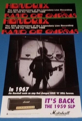 VINTAGE JIMI HENDRIX PROMO POSTER MARSHALL VERSTÄRKER, 2) BAND OF GYPSYS BANNER'S  - Bild 4 von 14