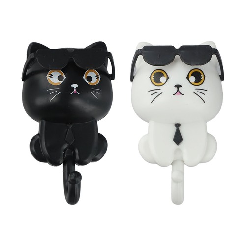 Cute Sunglasses Cat Hooks 2 Pack for Organizing Towels and Accessories at Home - Photo 5/12