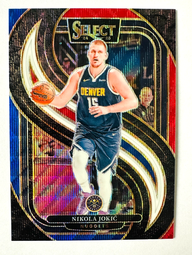 2024-25 Panini Select Nikola Jokic RED WHITE BLUE Wave Prizm #140 Nuggets!