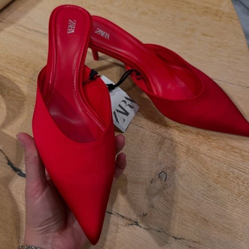 ZARA women's US size 9 Red Pointed Toe Heels NWT - 第 12/17 張圖片