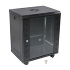 Wall Mount Server Rack 15.5" Deep Locking Glass Door & Panels 12U