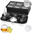 ROTTAY Ice Cube Trays (Set of 2), Sphere Ball Maker with 2 pack, Black 