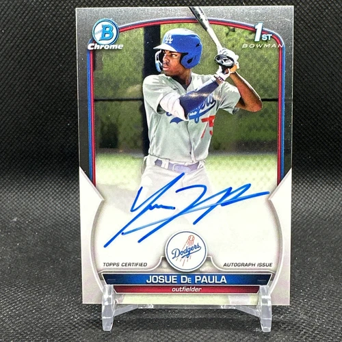 Josue De Paula 2023 Bowman 1st Base Chrome Auto Los Angeles Dodgers CPA-JDE