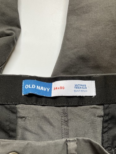 NEW Old Navy Pants Mens Sz 34x30 Navy Blue Tech Utility Chino Slim Fit Straight - Picture 5 of 9