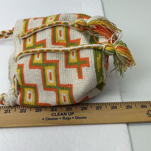 Wayuu Mochila Mini Bag Shoulder Crossbody Tassels Drawstring Bucket Columbia - Picture 9 of 14