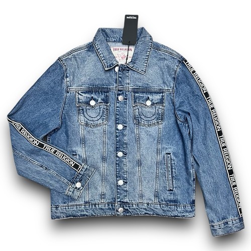 True Religion - Logo Taping Denim SN Jacke - Herren Größe M - Blau - Bild 2 von 18