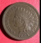 1864L US Indian Head Cent! "L" Shows! Pointed Bust! Choice VF Details! Old Coin!