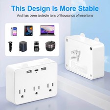 Multi Plug Wall Adapter Surge Protector Extender with 6 Outlets USB Ports Type C