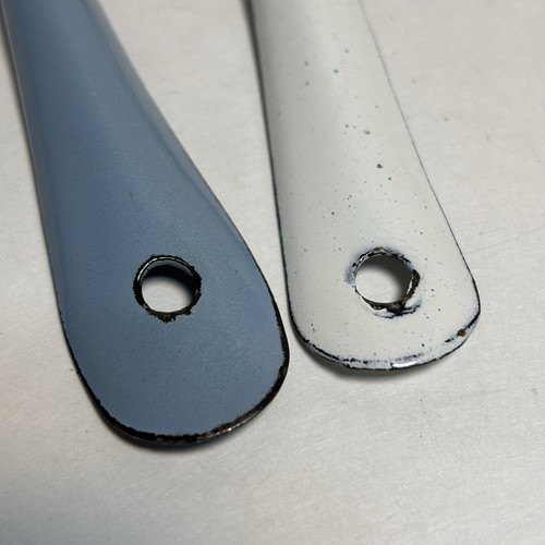 VTG Enamelware 1-Blue & 1-white Spoon Set Enamel Camp Fire Farm House Western 6” - Picture 9 of 14