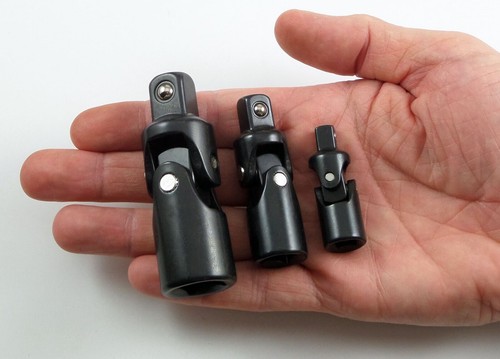 Juego de 3 juntas universales giratorias de enchufe de impacto premium unidad de 1/2" 3/8" 1/4" - Imagen 3 de 9