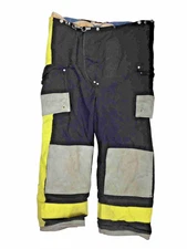 42x30 Janesville Black Firefighter Turnout Pants w/ Yellow Reflective Tape P1476