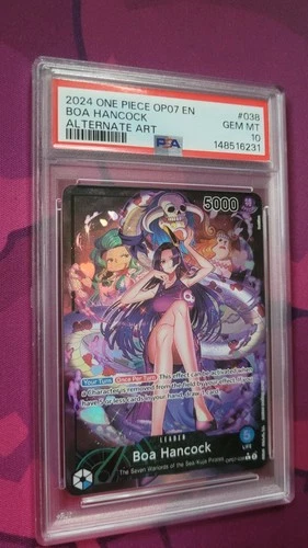 Bandai One Piece CCG Boa Hancock OP07-038 Leader Alt Art Foil PSA 10 500 Years