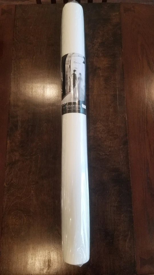 白色过道跑步者婚礼仪式 3 英尺 x 100 英尺活动派对装饰新品 — 第 3/3 张图片