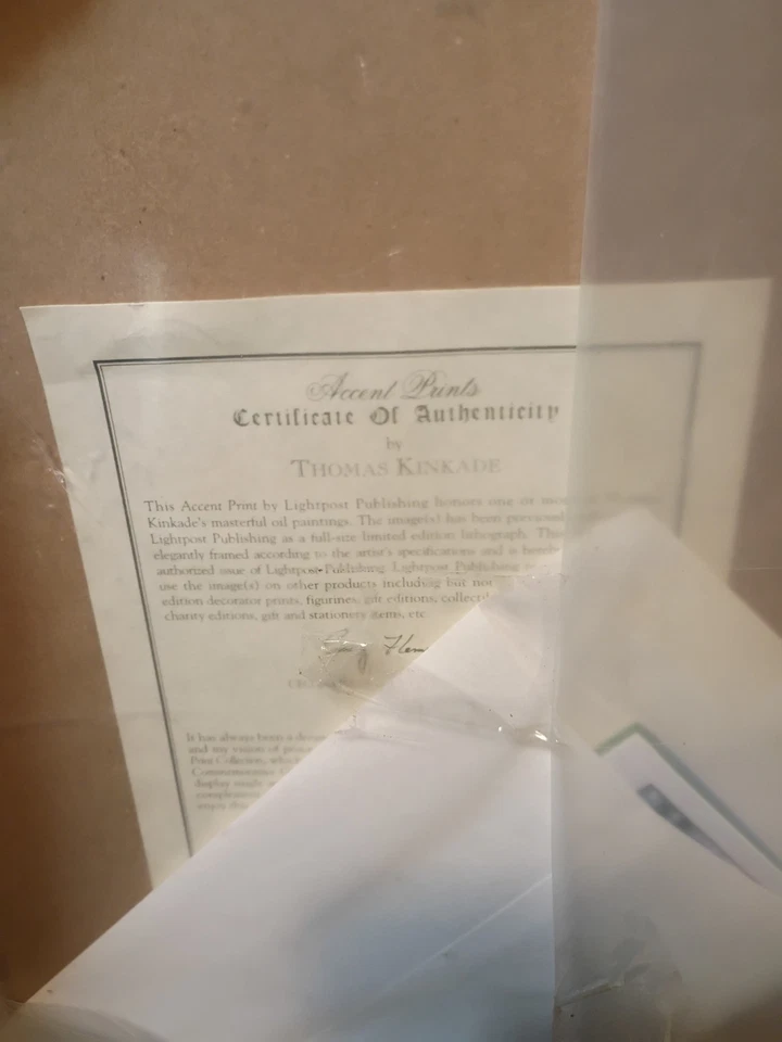 El Príncipe de la Paz con Verso Thomas Kinkade Certificado de Autenticidad Enmarcado en Bolsa Foto 3 de 4