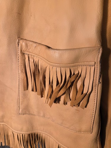 VINTAGE MEN'S BERMAN BUCKSKIN FRINGE JACKET SIZE 44 - Picture 2 of 19