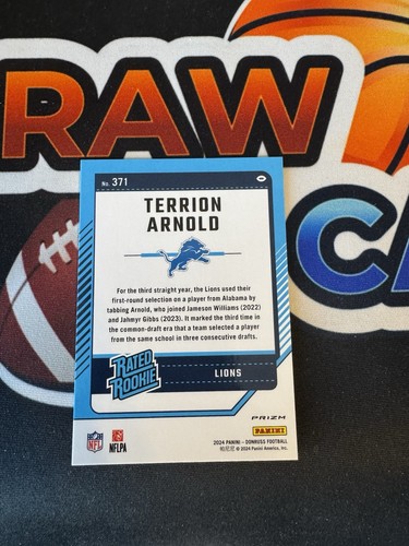 2024 Panini Donruss Terrion Arnold Rated Rookie Red Wave Optic Preview RC #371 - Picture 2 of 2
