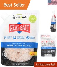 Real Sea Salt - Natural Unrefined Coarse, Gluten-Free 16oz Pouch - Mined in USA