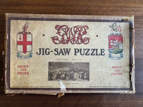 Seltenes HOLZ GWR TSCHADTAL PUZZLE DER BAHNHOF 2 PUZZLES