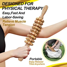 Wooden Massager Handheld Roller Trigger Point Massager Stick for Fascia, Cell...