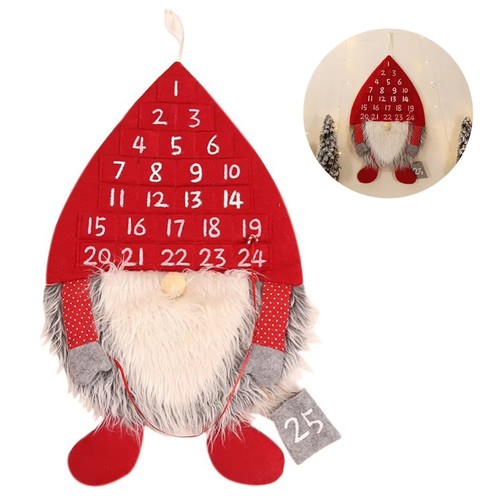 With 25 Days Pocket Christmas Hanging Calendar Forest Man Ornaments Party - Picture 7 of 8