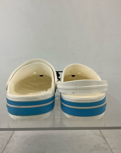 Crocs White & Blue Plastic Slip-On Mules/Clogs Size 5/7 - Picture 4 of 7