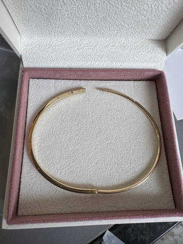 Pandora Signature 14k Solid Gold I-D Bangle Bracelet 552227C00 Size 3 (7.5") - Picture 10 of 11