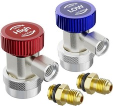 Auto AC Manifold Gauge Coupler R134A Low/High HVAC Quick Connector Adapter 2Pack