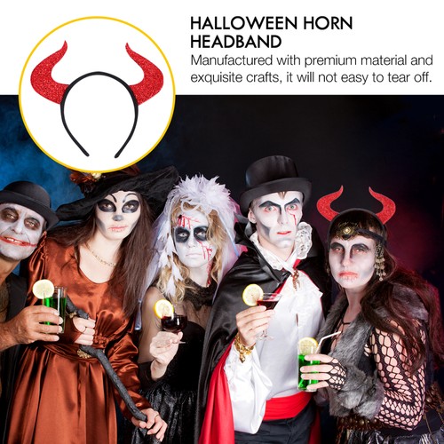 4pcs Horn Hair Devil Trident Halloween Devil Costume Set Cosplay Prop (Red) - Imagen 5 de 12