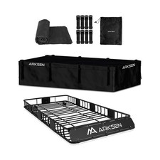 ARKSEN 84" x 39" x 6" Roof Rack Basket with Extension  Waterproof Cargo Bag,...