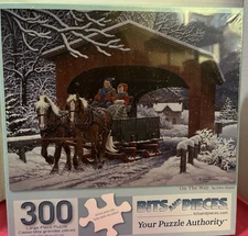 Bits And Pieces Jigsaw Puzzle-- On the Way--300 Pieces--Winter/sleigh--New