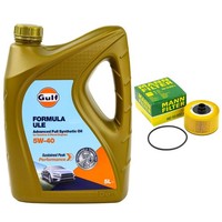 MotoröL Set Gulf Formula ULE 5W-40 5 Liter + ÖLfilter FüR Mercedes Nissan Smart