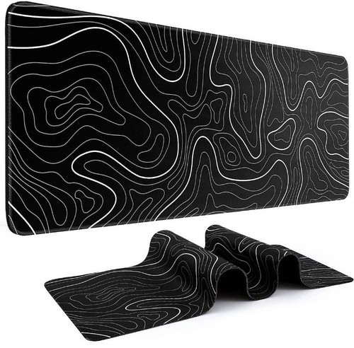 MOUSEPAD TAPPETINO TAPPETO MOUSE PAD TASTIERA DA GAMING XXL NERO 80x30 SCRIVANIA - Foto 1 di 13