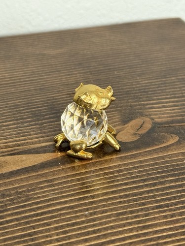 1984 Manon Gold & Crystal Swarovski? Pig Austria RARE - Picture 2 of 8