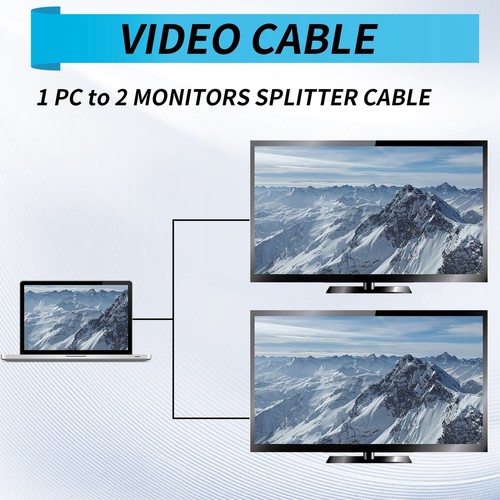 1 PC to 2 MONITORS SPLITTER CABLE FOR VGA VIDEO F9R14141 - Afbeelding 4 van 7