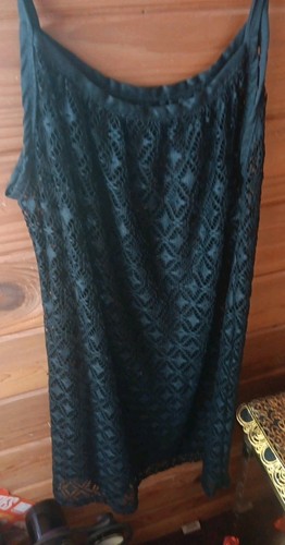Black Sleeveless Crochet Lace Style Swim Suit cover Up Size XL - Picture 3 of 5