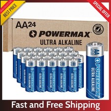 Powermax 24 Pack New AA Alkaline Batteries – Long Lasting, 10 Year Shelf Storage 0.48 per gallon
