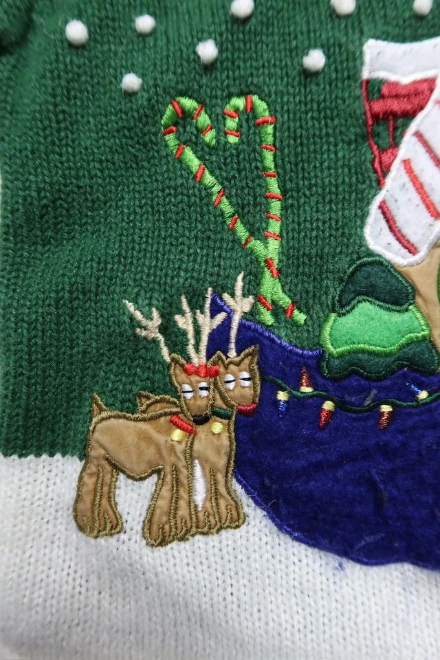 Suéter de Navidad Kobe Kids 4T verde pan de jengibre casa Santa copos de nieve Foto 2 de 4