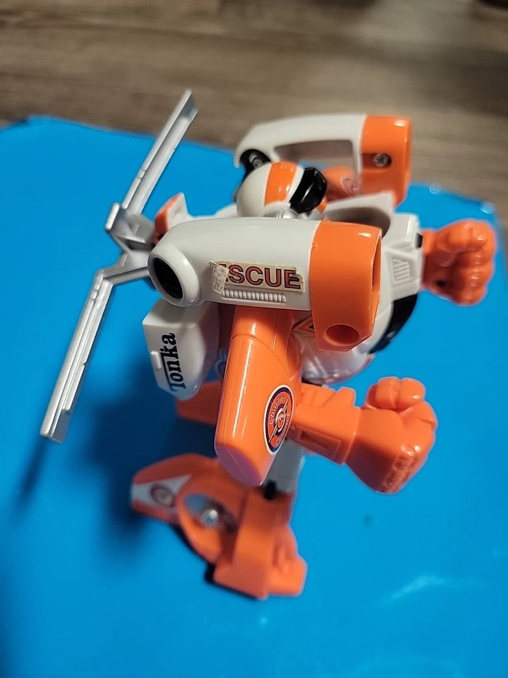 Tested Working Tonka Charlie Chopper 1-2-3 Transformers Helicopter Rescue Figure - Image 4 of 4