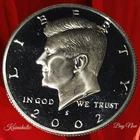 2002 S Silver Proof Kennedy Half Dollar, Has Eye Appeal, Taken From Proof Set