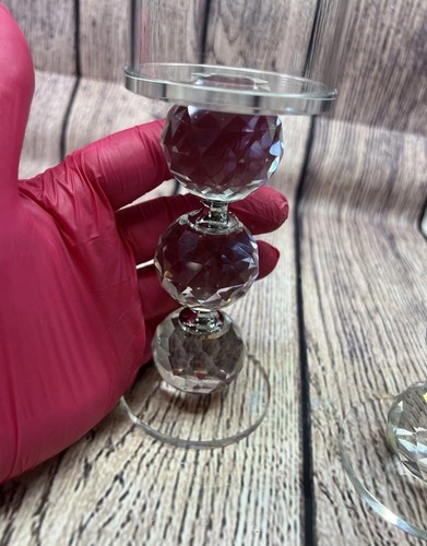 Kristall Stumpenkerzenhalter Klarglas Kerzenständer Diner Hochzeit 19,5 cm - Bild 12 von 19