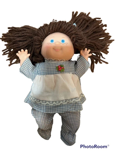 VTG Mini Cabbage Patch Doll Brown Hair Blue Eyes 10. inches