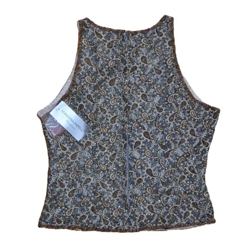 Adrianna Papell Vintage Sz 14 Large Top Silk Beaded Paisley Sleeveless Tank NOS - Picture 24 of 24