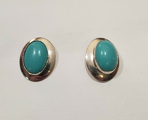 Sterlingsilber 925 Navajo türkis durchbohrte Ohrringe