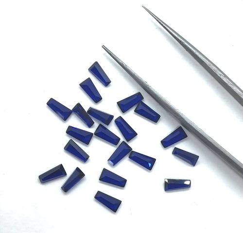 Tapper Baguette Fine Cut Synthetic Sapphire AAA Loose Gemstone Making Jewelry - Picture 2 of 24