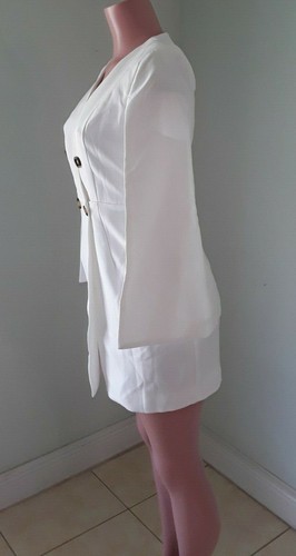 Women's Mustard Seed Double Breasted Ivory Cape Jacket with Buttons Size Medium - Picture 7 of 8