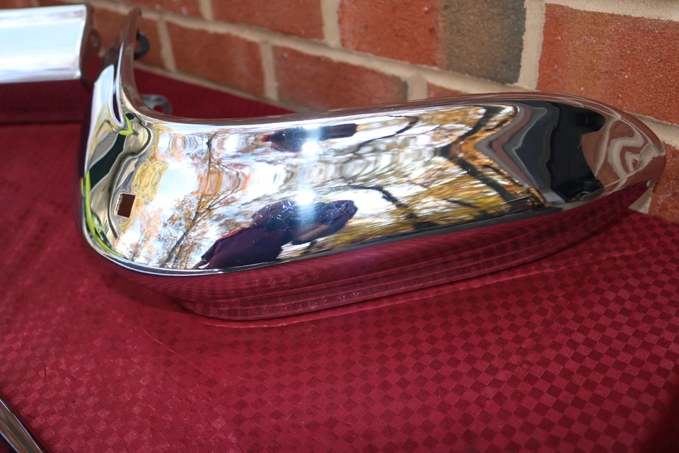 61 1961 CHEVROLET IMPALA BELAIR BISCAYNE NOS 3 PIECE REAR CHROME BUMPER GM - Image 2 of 4