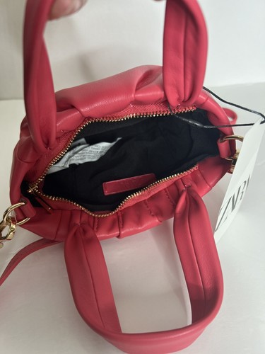 Zara Womens Crossbody Bag mini purse Pink Fuchsia Bag Chutch rose gold handle NW - Picture 14 of 14